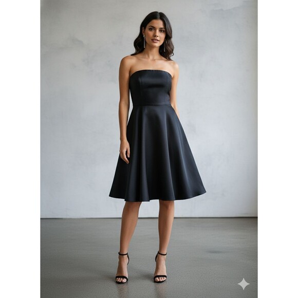 ALK Women's 8 Ann Taylor 100% Silk Strapless A-Line Little Balck Dress NEW $178 - Picture 1 of 13